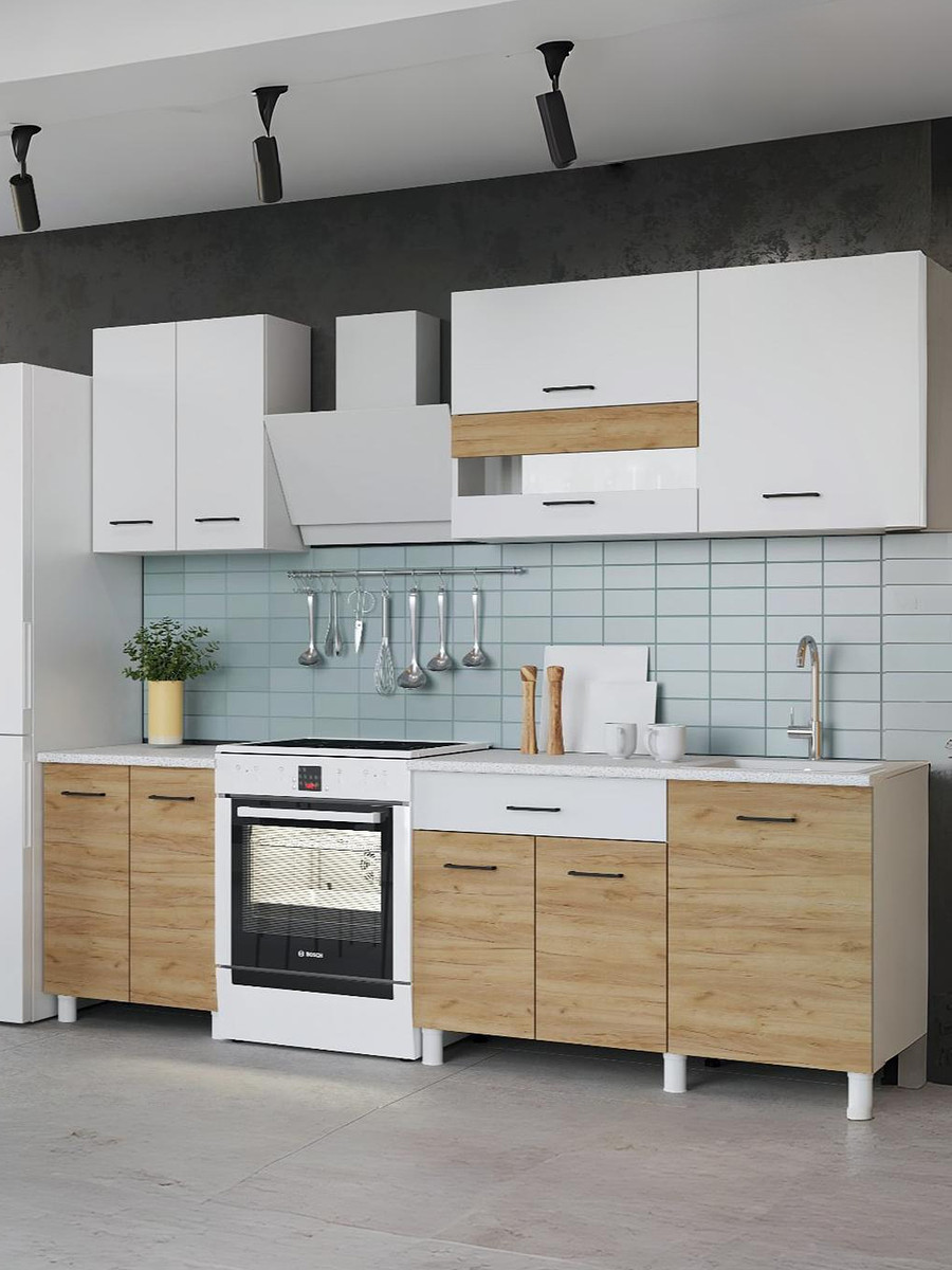 

Кухонный гарнитур, Бежевый;белый