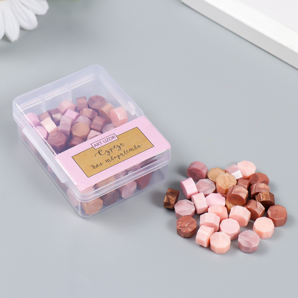 

Сургуч в гранулах в коробочке, Розовый