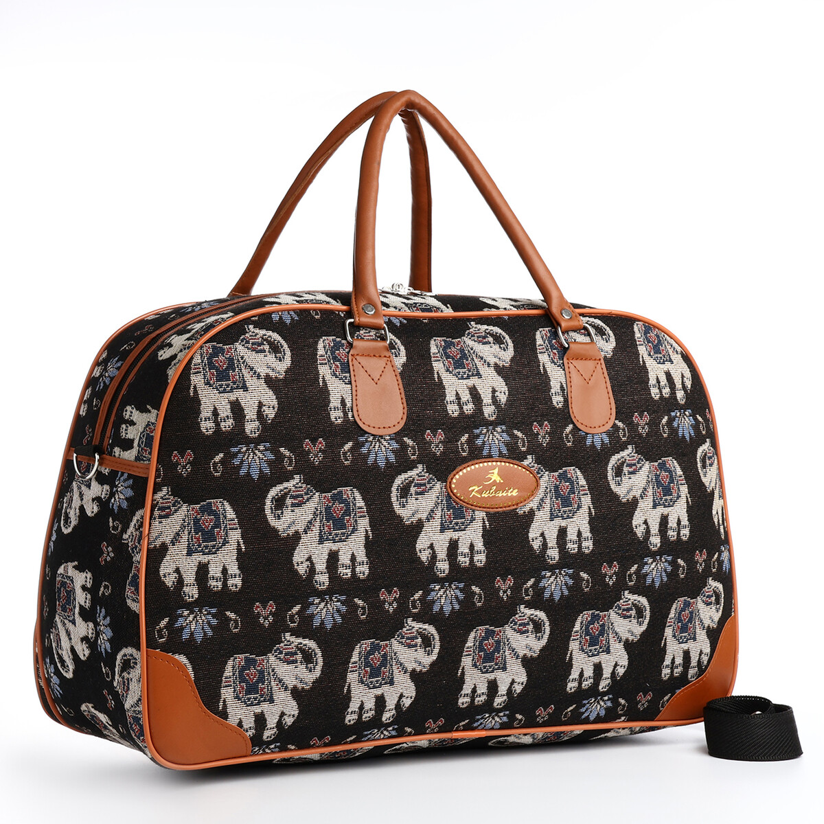 

Сумка дорожная на молнии, длинный ремень, цвет разноцветный, Разноцветный;коричневый