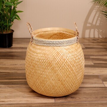 Корзина плетеная, из бамбука 40х40х40 см