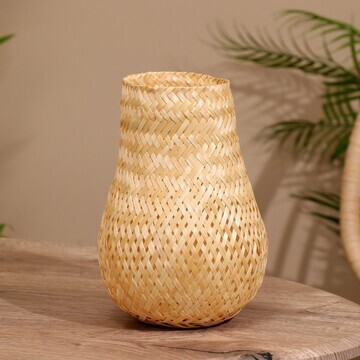 Вазочка плетеная, из бамбука 15х15х18 см