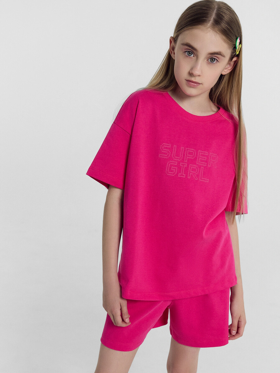 Комплект для девочек (футболка, шорты) Mark Formelle, цвет розовый