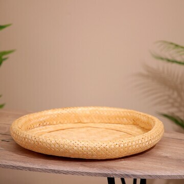 Тарелка плетеная, из бамбука 40х40х6 см
