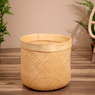 Корзина плетеная, из бамбука 40х40х35 см