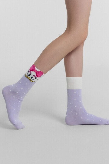 Носки детские фиолетовые с рисунком в ви