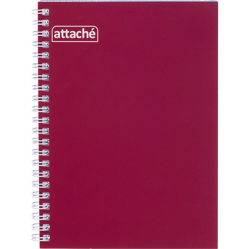 

Бизнес-тетрадь Attache А5 80 листов бордовый в клетку на спирали (140х195 мм)