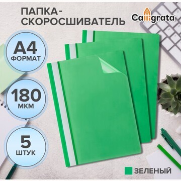 Набор папок-скоросшивателей а4, 5 штук, 