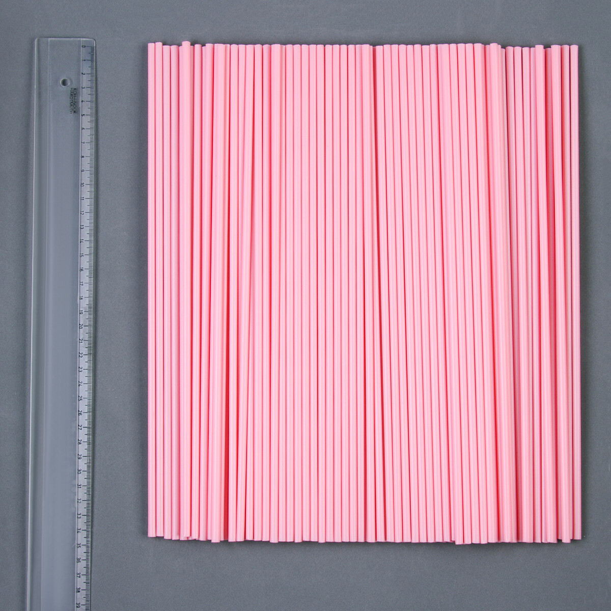 Трубочка для шаров и флагштоков, d=5 мм, цвет розовый, набор 100 шт.