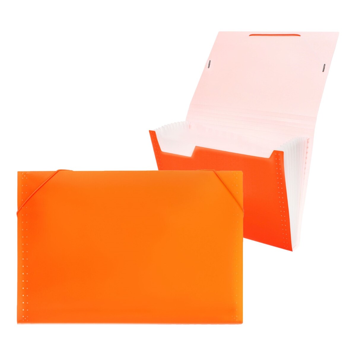 Папка картотека calligrata неон 13 отдел. a4 пластик 0.7мм оранж. рез в цвет