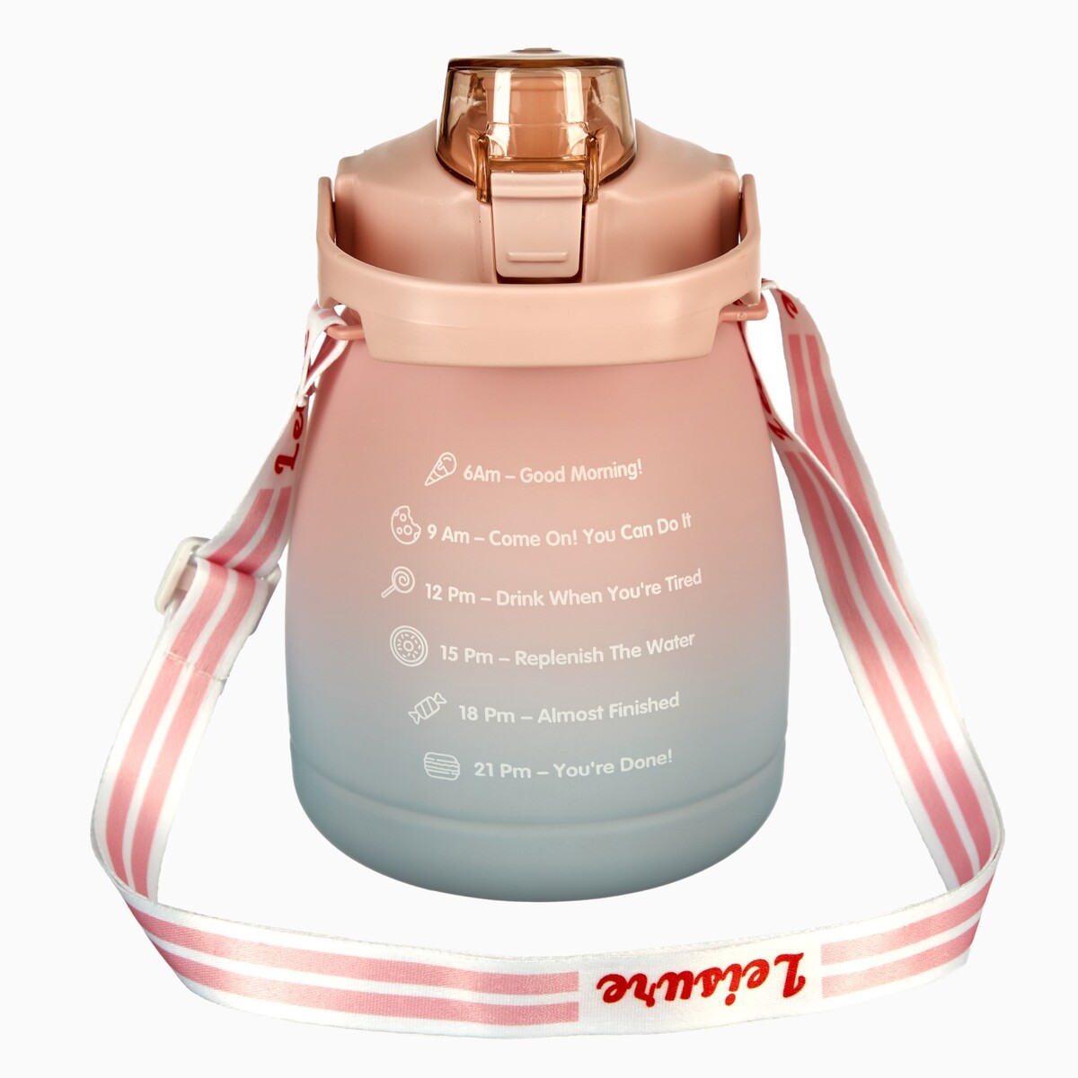 Бутылка для воды, 1.3 л, 20.5 х 12 см, розовая