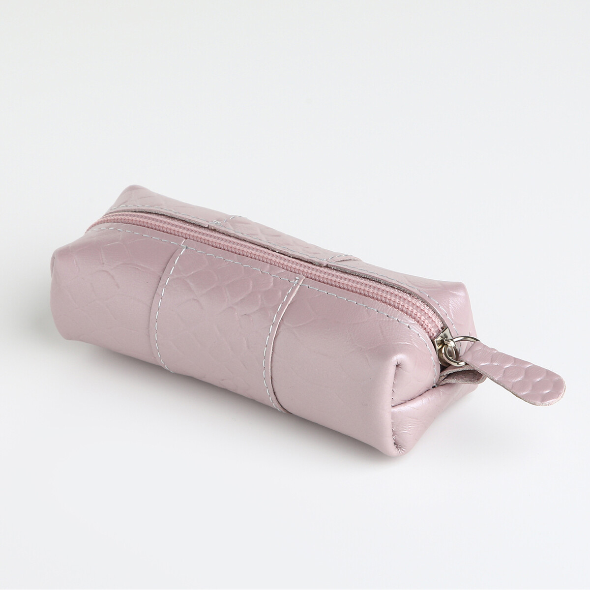 Ключница карманная на молнии, textura, длина 12,5 см, кольцо, цвет розовый
