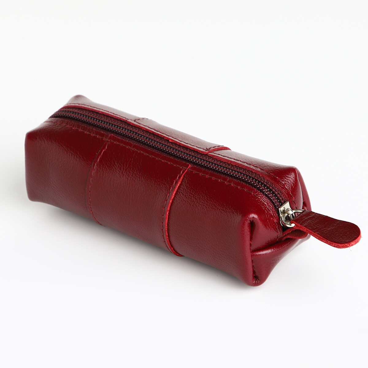 Ключница карманная на молнии, textura, длина 12,5 см, кольцо, цвет бордовый