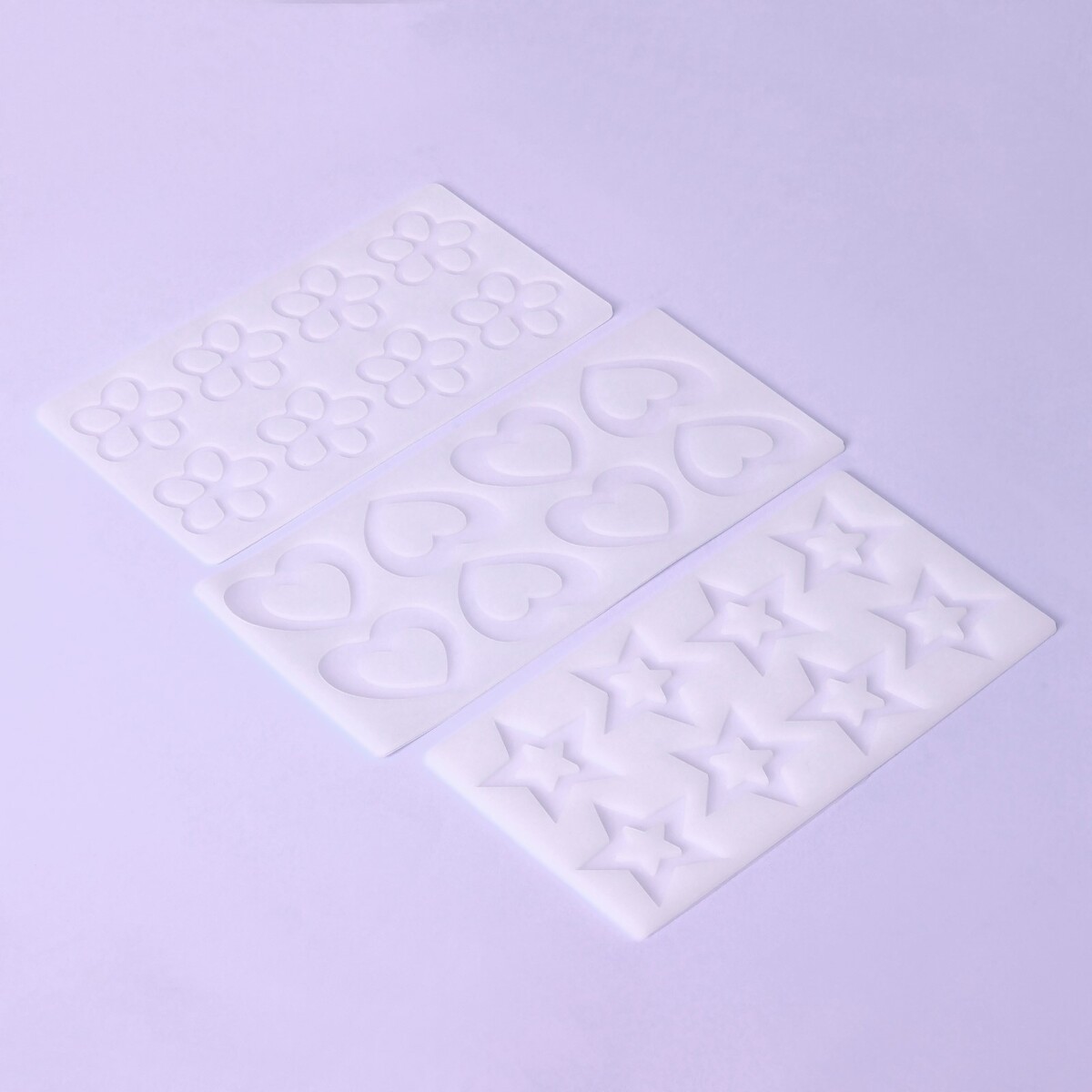 Набор форм для шоколада, 3 шт, 8 ячеек, силикон, 21×11×0,3 см, цвет прозрачный