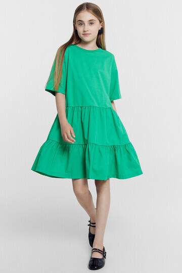 Платье для девочек в ярко-зеленом цвете