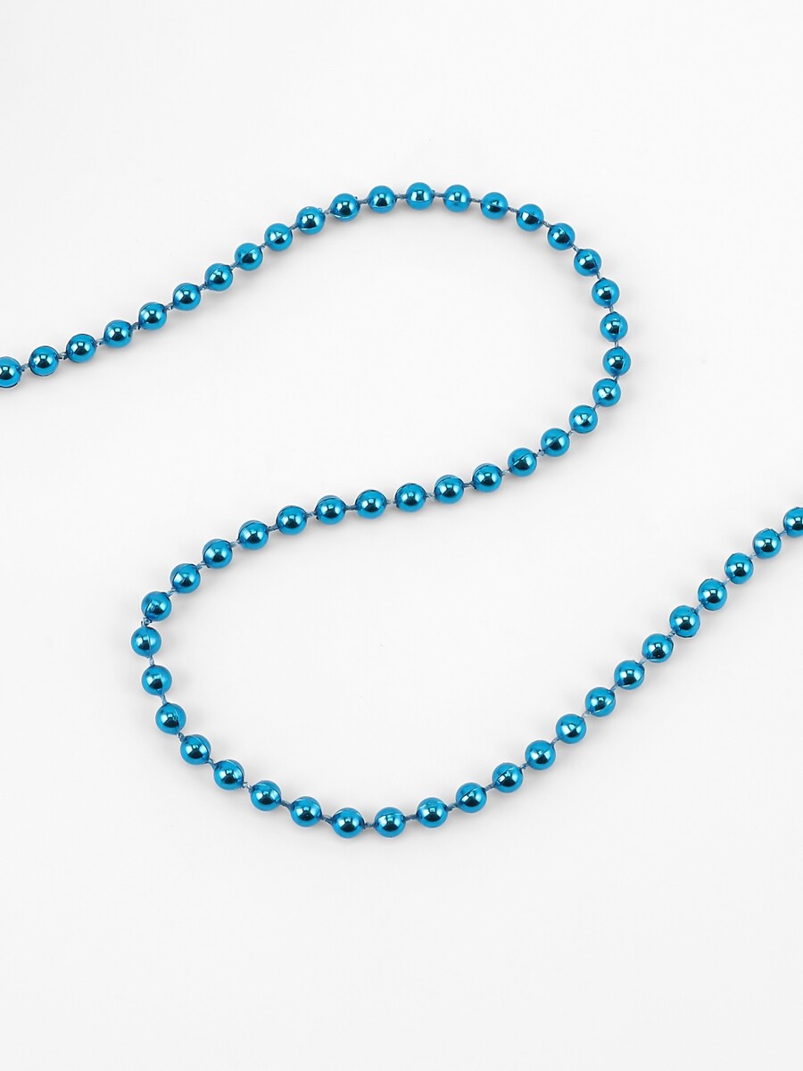 

Бусы на нитях, 4 мм, 9±1 м, синие, Синий