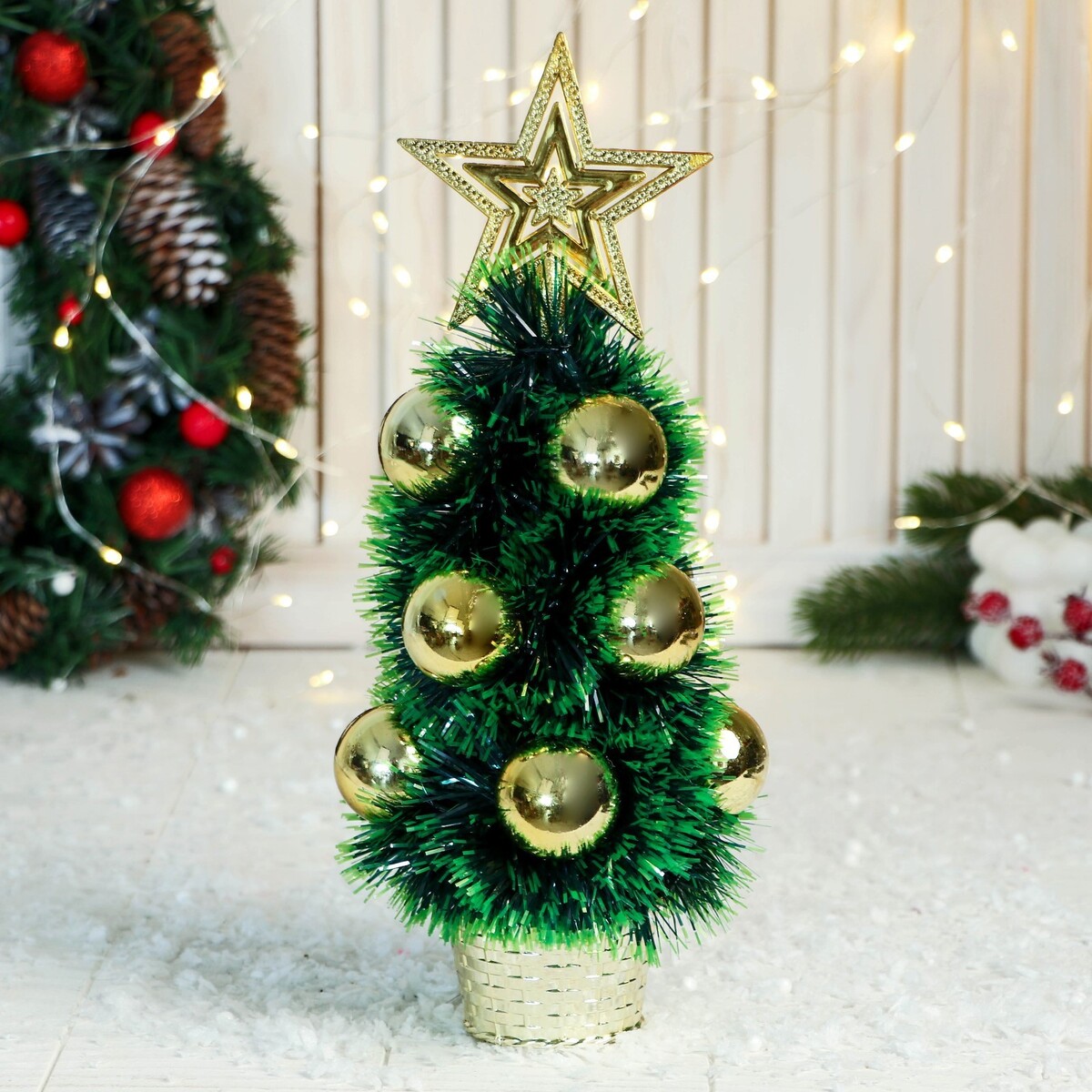 

Искусственная елка настольная, Золотистый