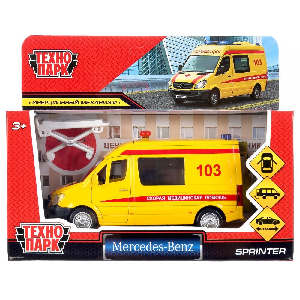 

Машина металлическая MERCEDES-BENZ, Технопарк SPRINTERVAN-14AMB-YE