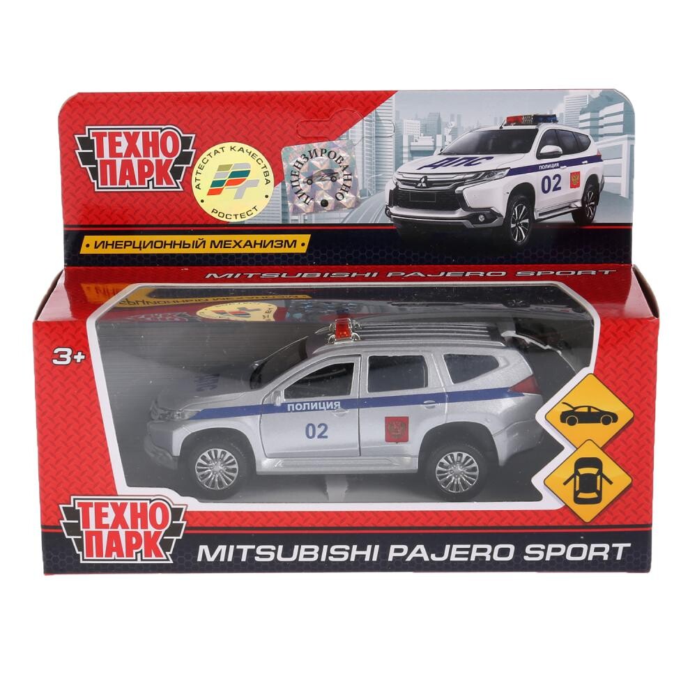 

Машина металлическая MITSUBISHI, Технопарк PAJERO-S-POLICE