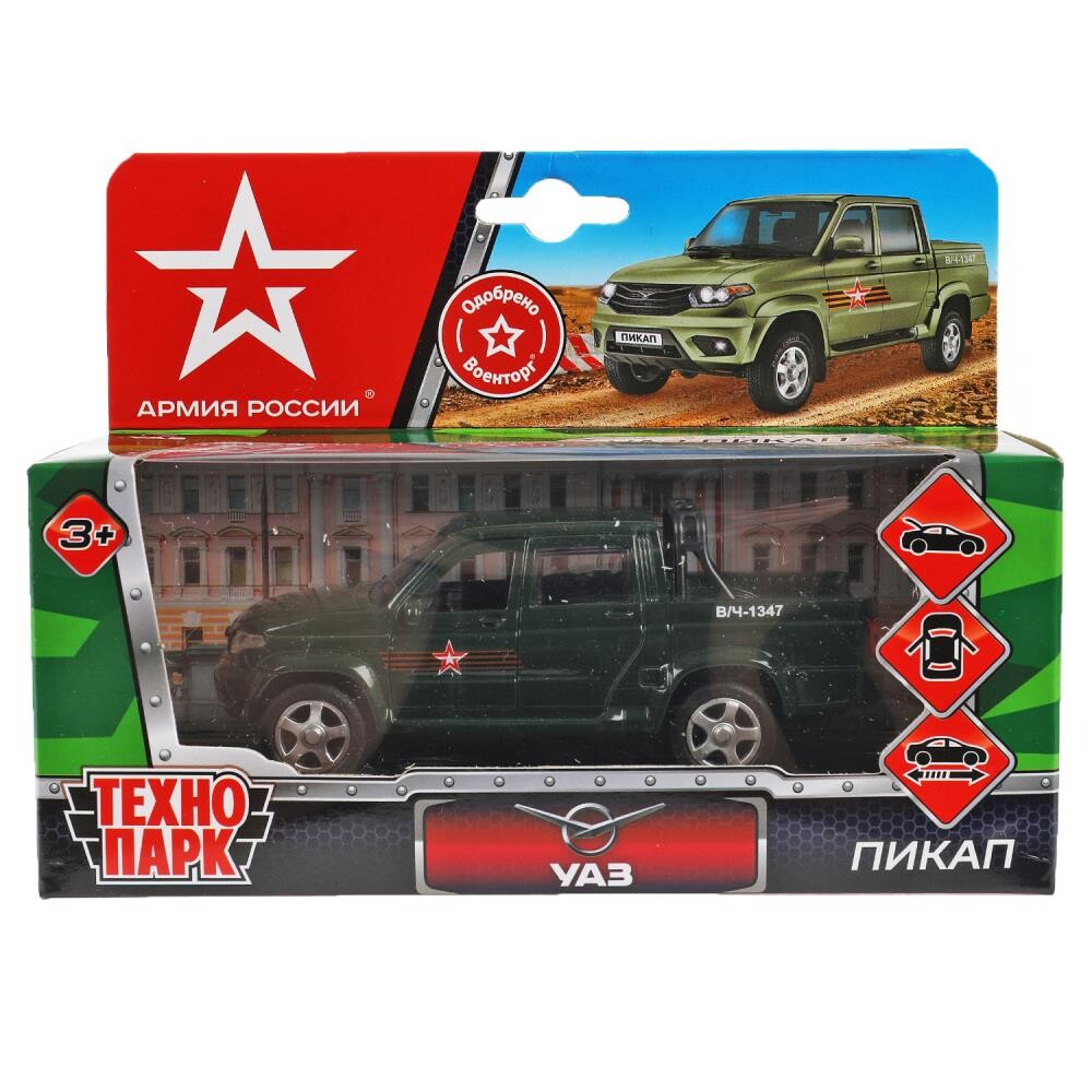 

Машина металлическая UAZ, Технопарк PICKUP-12ARR-GN