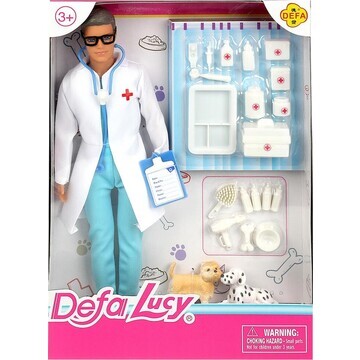 Кукла-мальчик доктор, с 2-мя собачками и