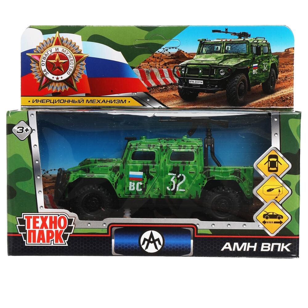 

Машина металлическая ВПК, Технопарк AMNPICKUP-12- MIL, Зеленый