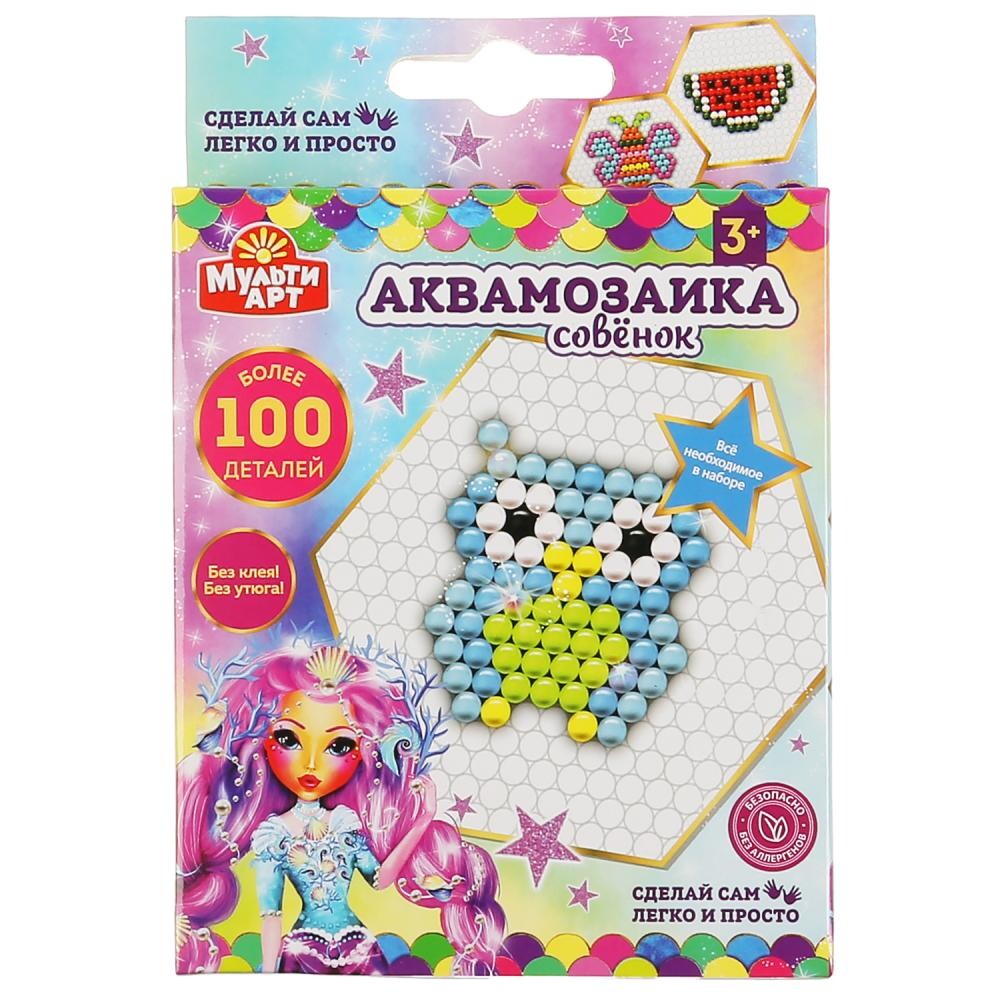 

Набор для творчества (аппликация/мозаика) МУЛЬТИ АРТ 100-AQUAMOS-5, Разноцветный