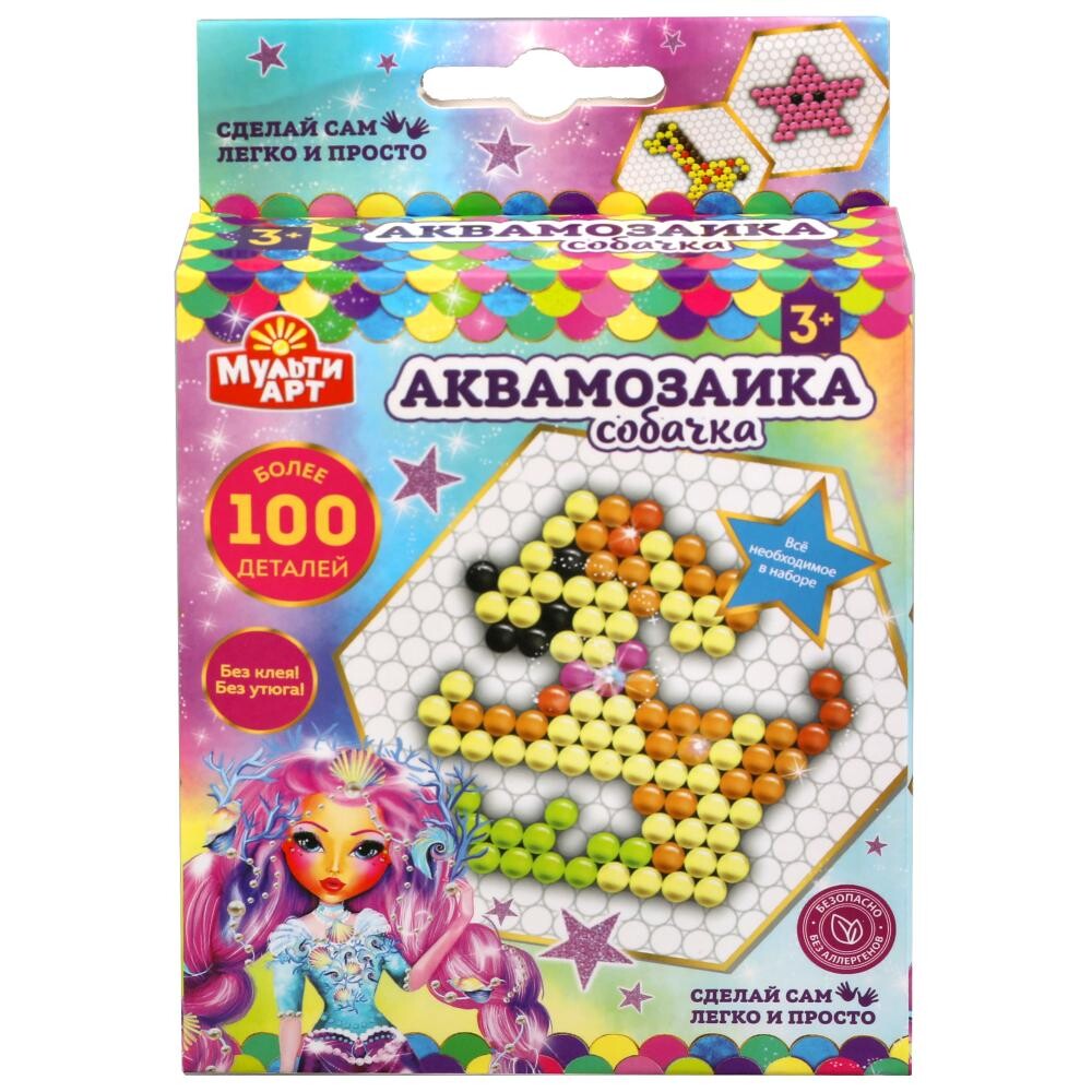 

Набор для творчества (аппликация/мозаика) МУЛЬТИ АРТ 100-AQUAMOS-10, Разноцветный