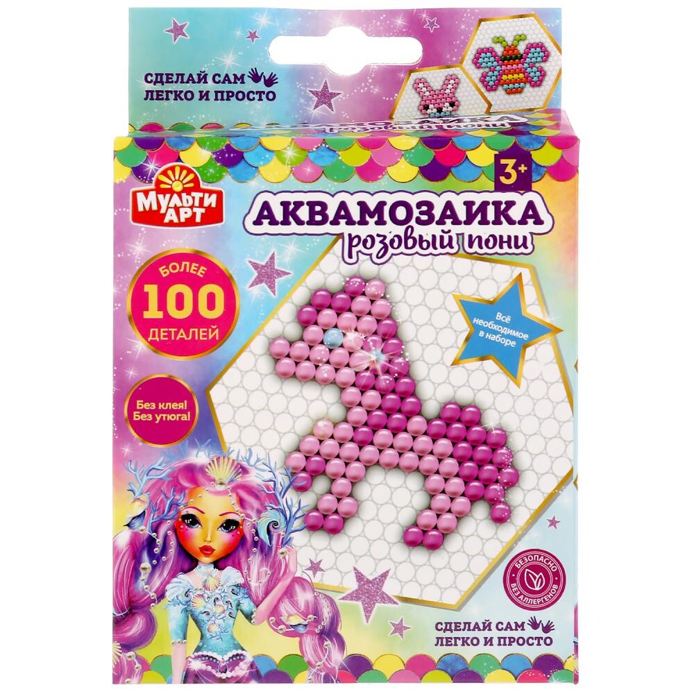

Набор для творчества (аппликация/мозаика) МУЛЬТИ АРТ 100-AQUAMOS-1, Разноцветный