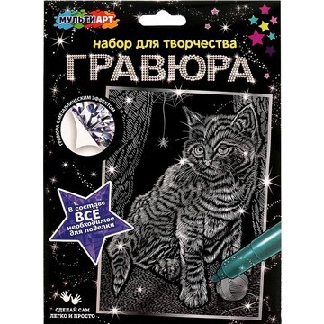 Гравюра МУЛЬТИ АРТ SCRATCHART-SLV-CAT6