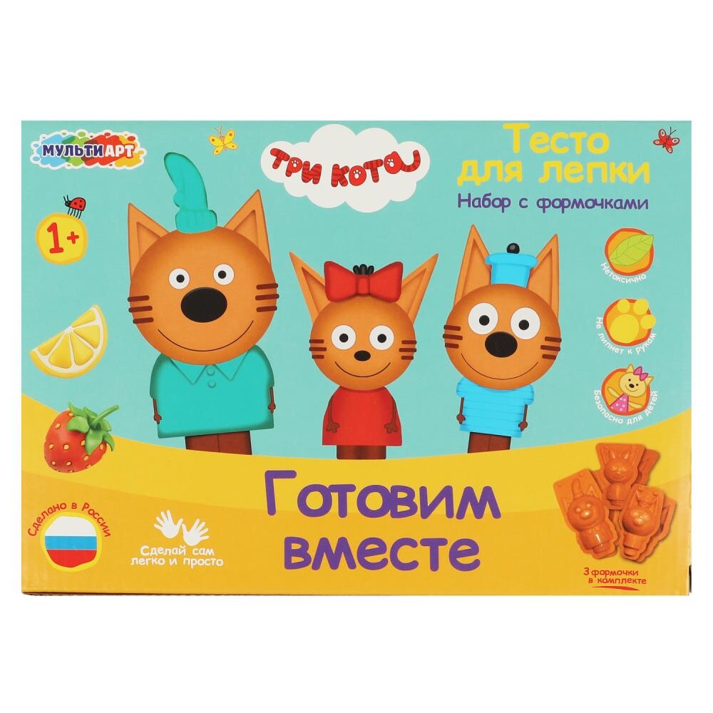 

Тесто для лепки Три Кота, МУЛЬТИ АРТ PDSET-TC2, Разноцветный