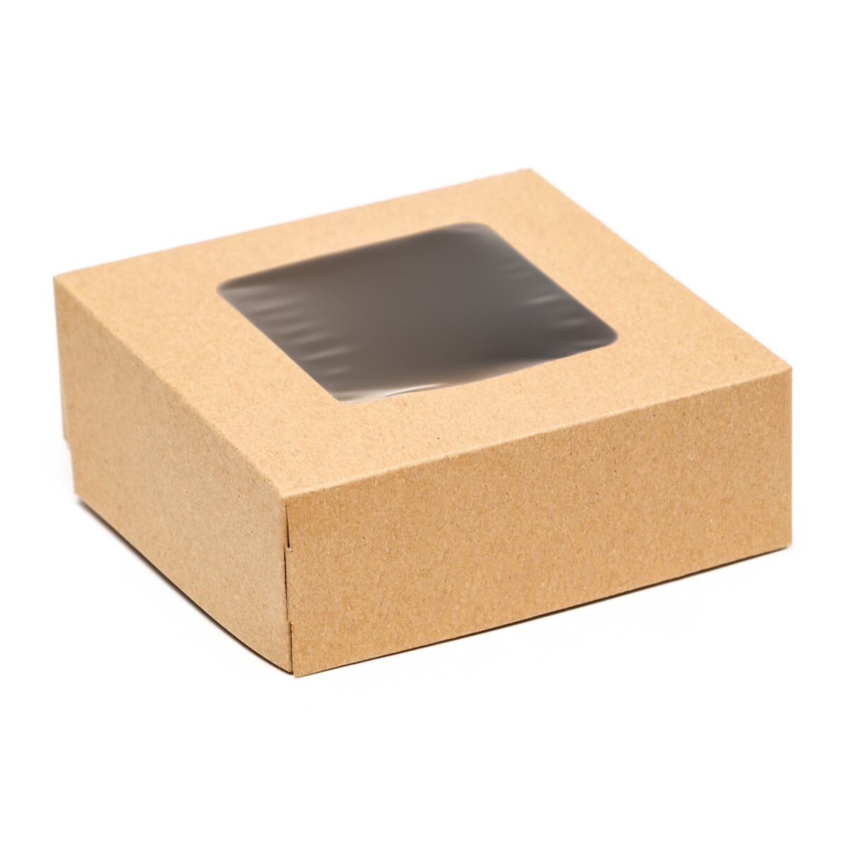 Коробка складная, с окном, крафт, 11,5 х 11,5 х 4 см, набор 10 шт. UPAK LAND