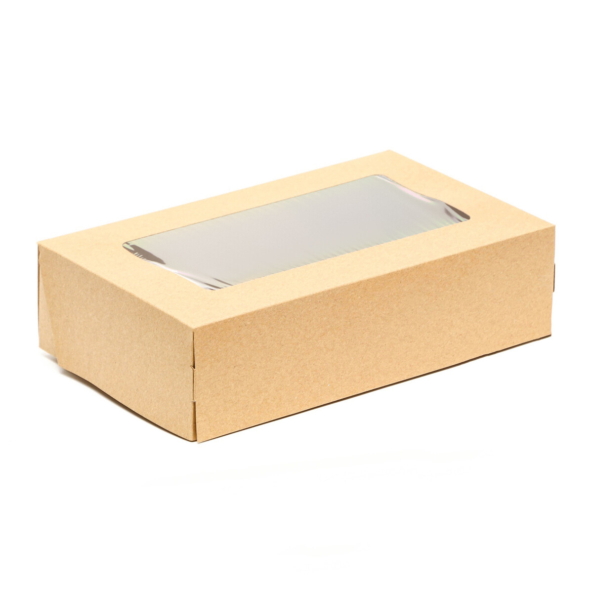 

Упаковка для продуктов, крафт с окном, 23 х 14 х 6 см, 1,9 л, набор 10 шт., Бежевый;коричневый