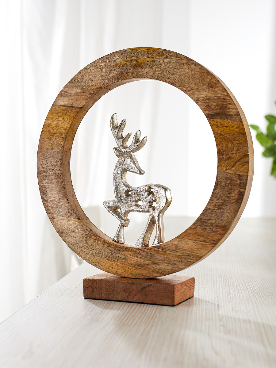 

Сувенир интерьерный в деревянном кольце, Серебристый