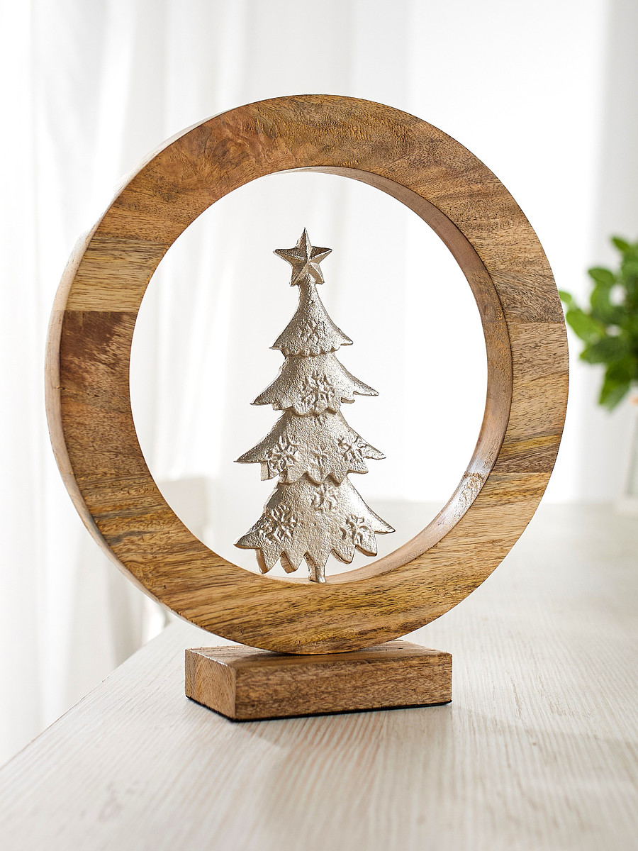 

Сувенир интерьерный в деревянном кольце, Серебристый