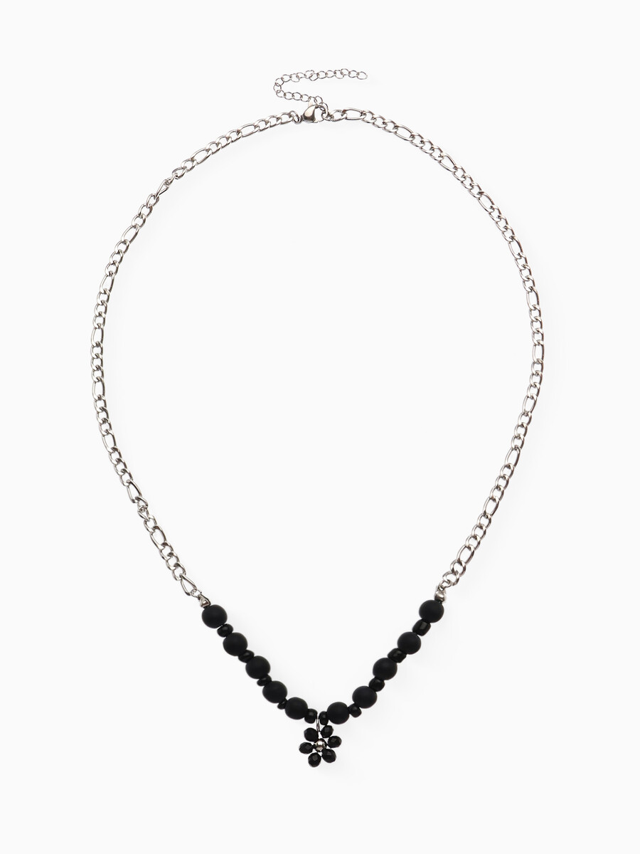 

Колье, Серебристый;черный