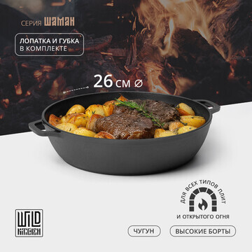 Жаровня чугунная wild kitchen, d=26 см, 