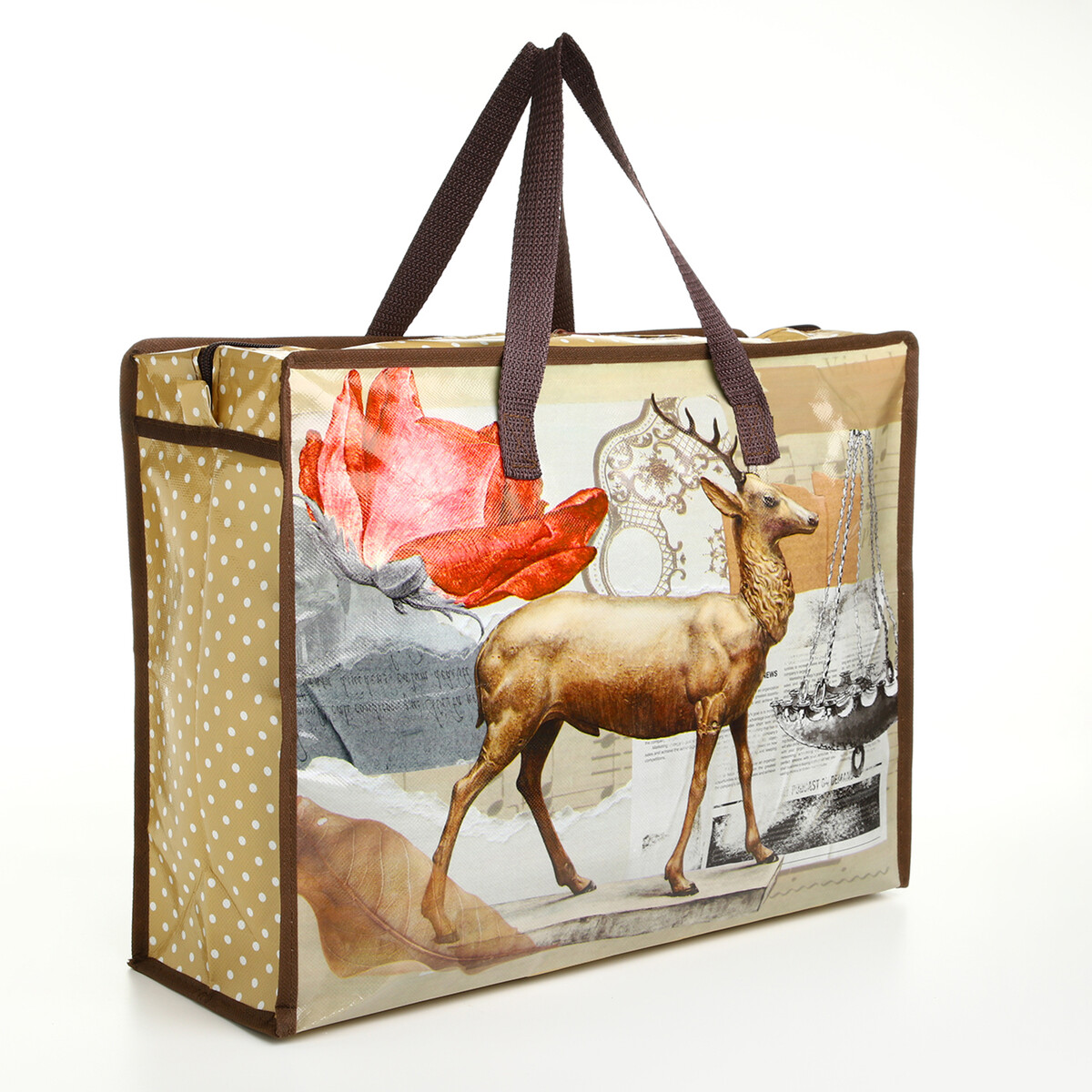 

Сумка хозяйственная на молнии, цвет бежевый