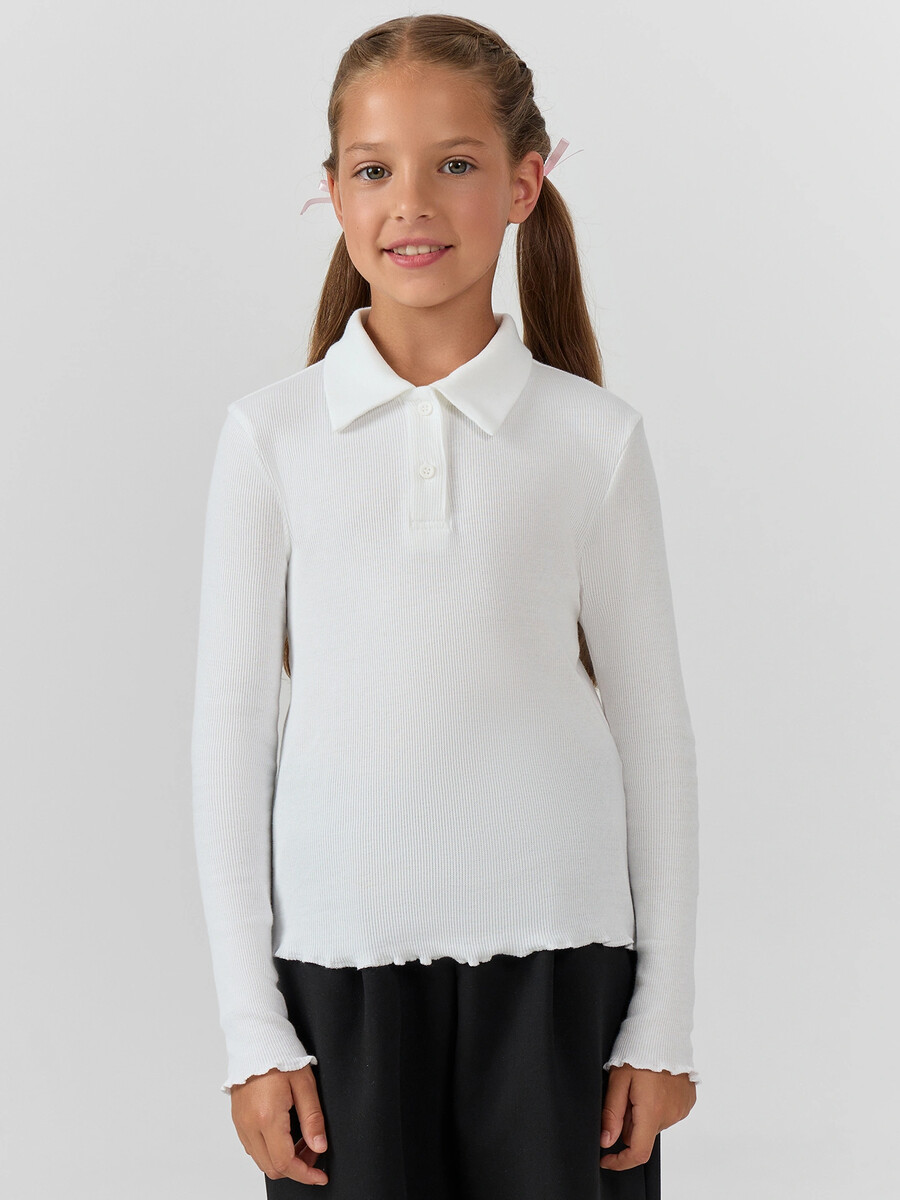 

Поло для девочек в белом цвете, Белый