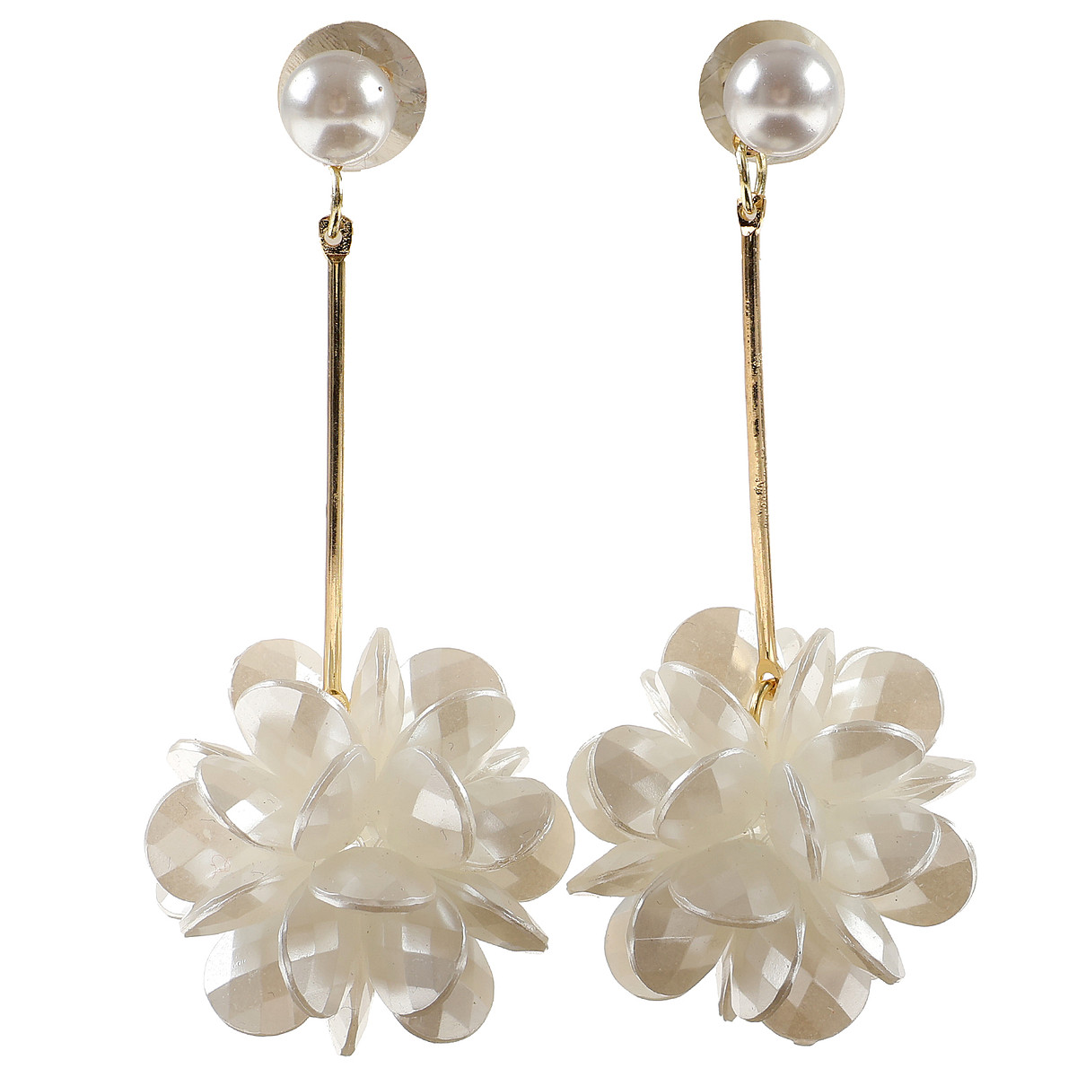 

Серьги висячие, белые, Белый