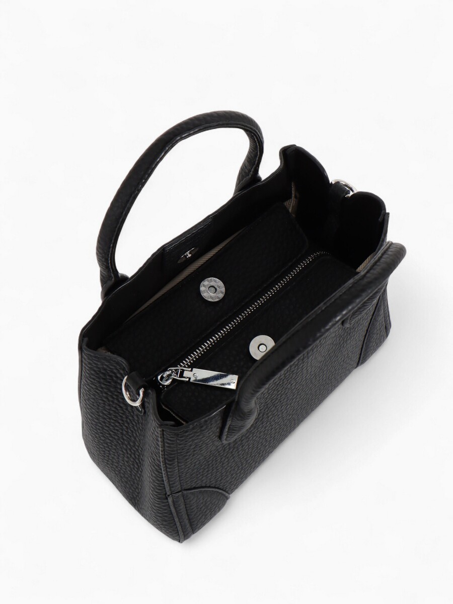 

Сумка женская тоут textura на молнии, 25×7×21 см, однотонная, черная, Черный