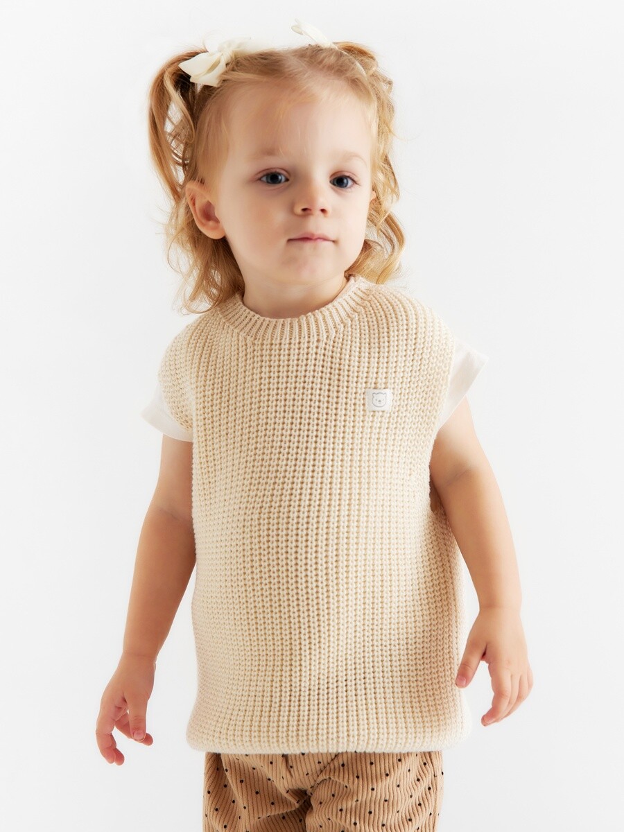 

Жилет вязаный, Бежевый