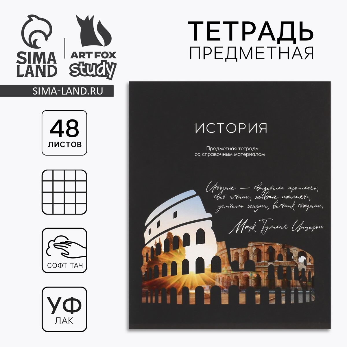 

Тетрадь в клетку, предметная, 48 л., на скрепке, а5