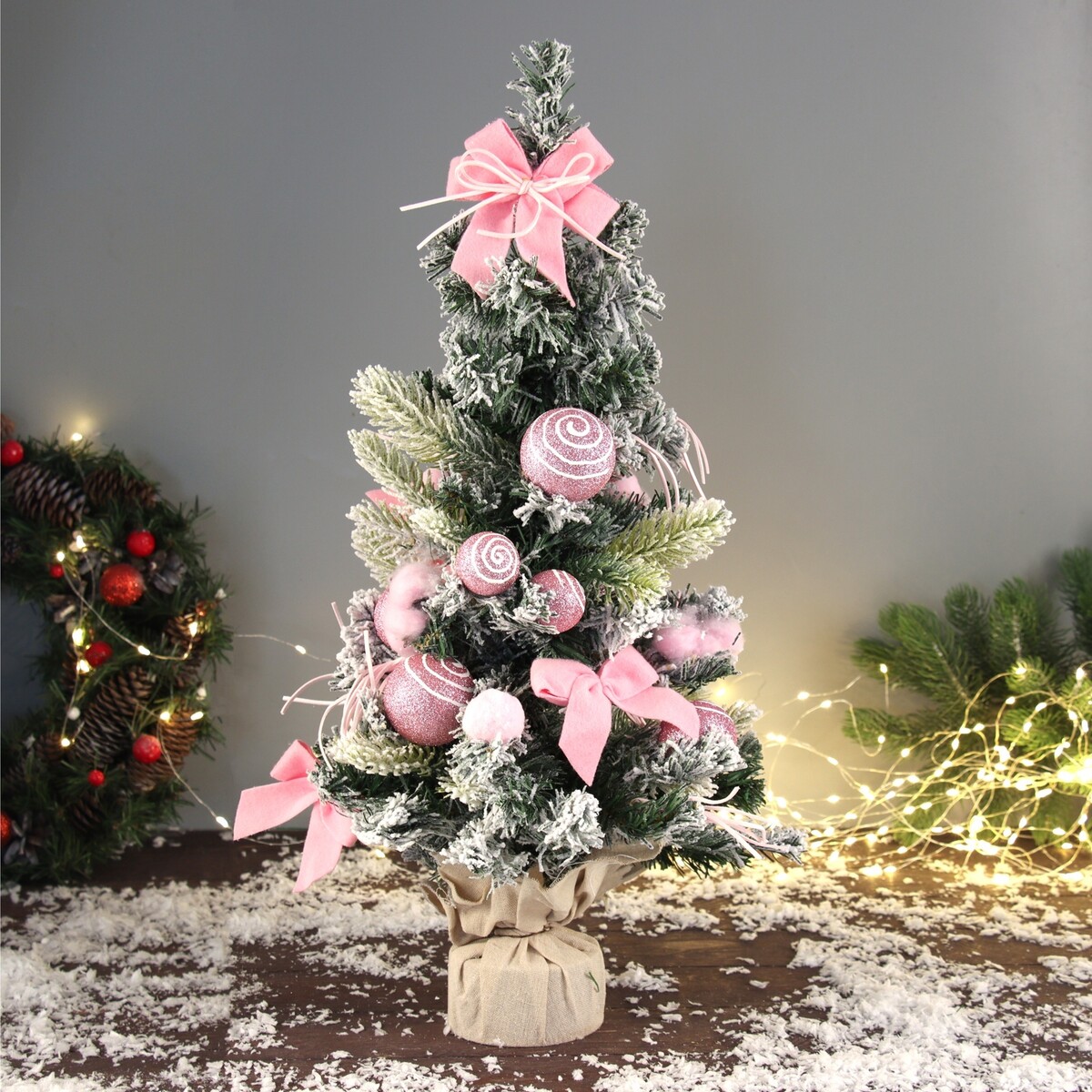 

Искусственная елка настольная, Розовый