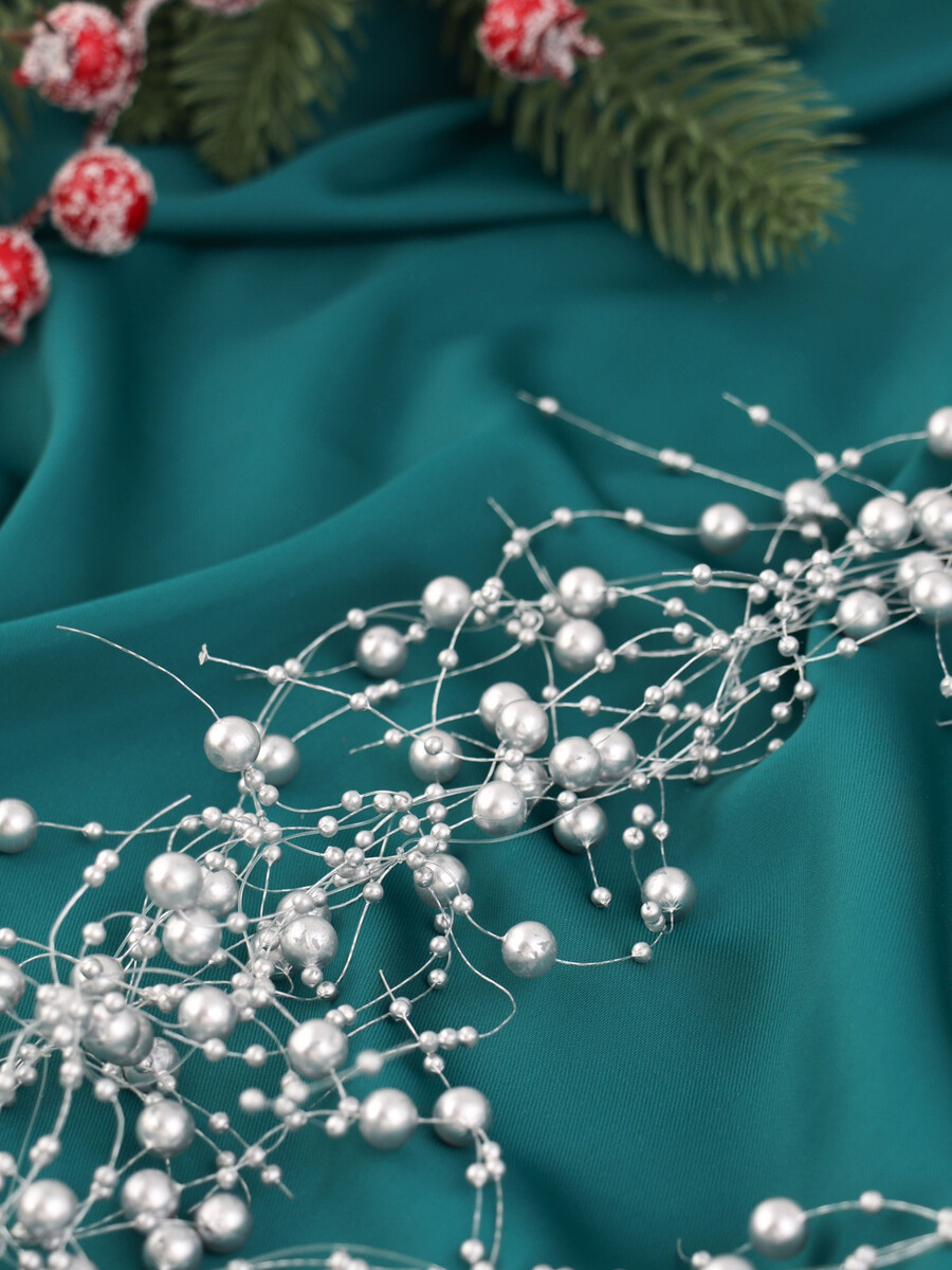 

Бусы на елку, Серебристый