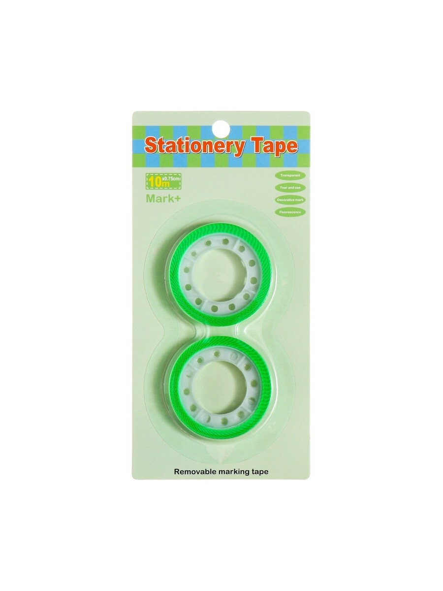 

Набор текстовыделительной клейкой ленты, 2 штуки, отклеиваемая, 75×10 мм, зеленая