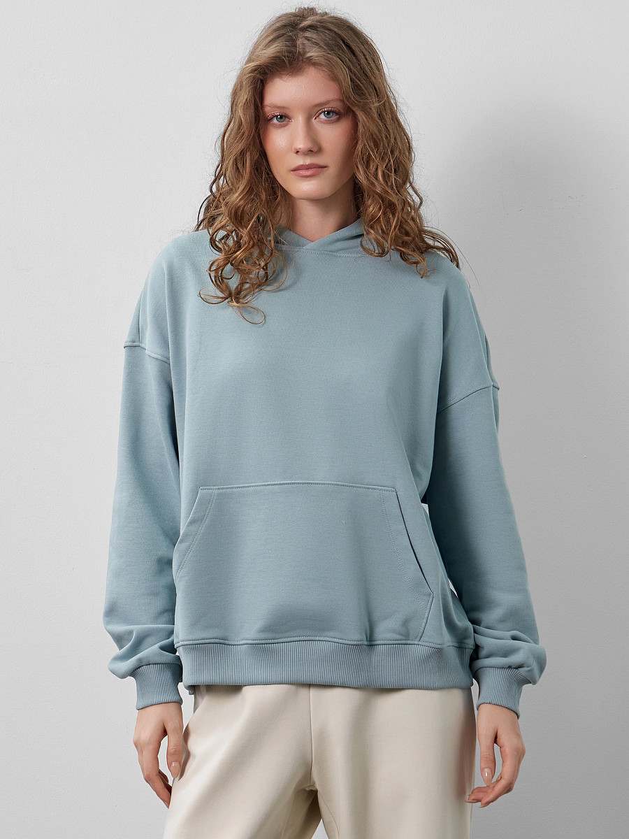 

Худи женское в синем оттенке, Бирюзовый;сланец