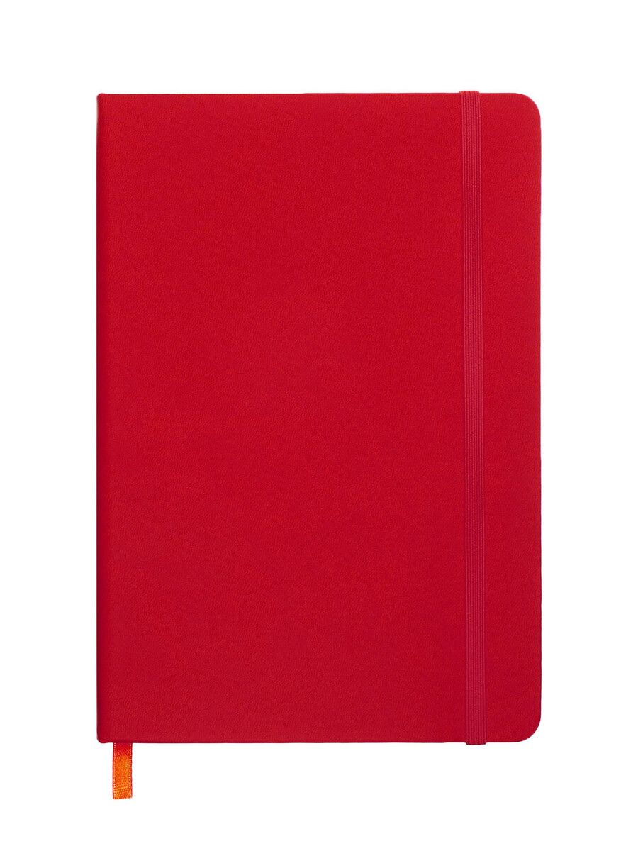 

Ежедневник недатированный a5, 140л, клетка, кожзам, на резинке, черный срез, красный