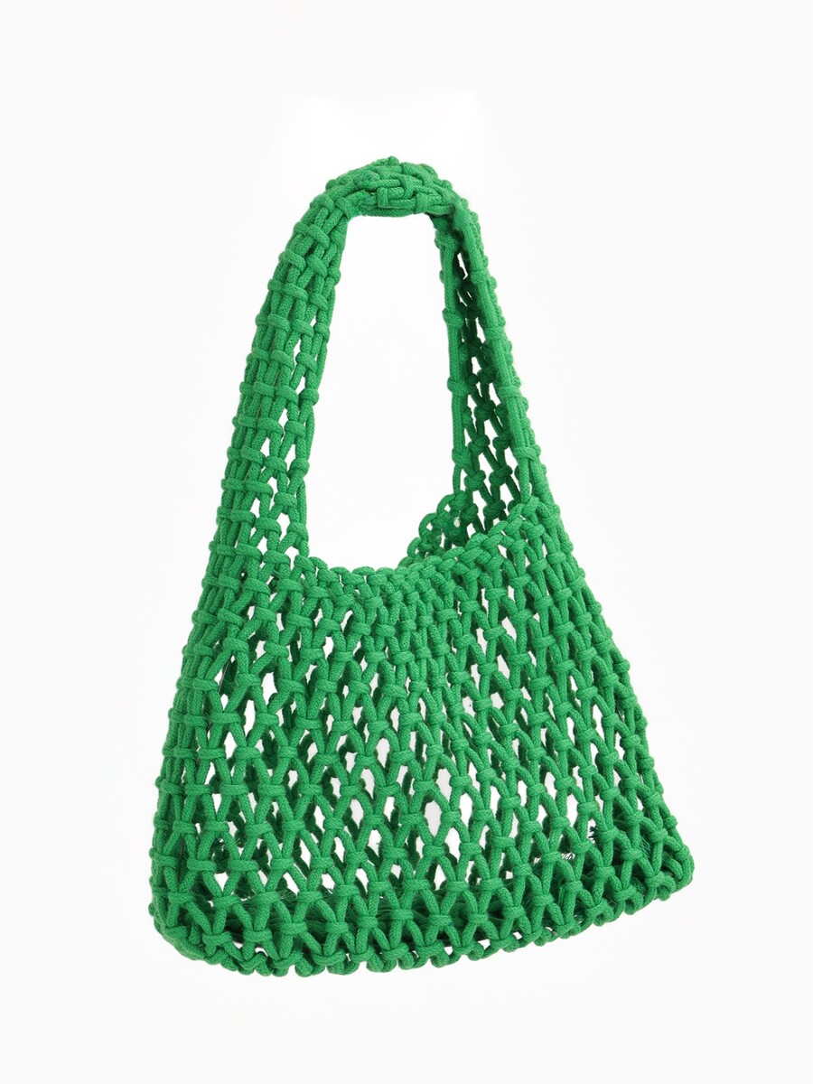 

Авоська плетеная, маленькая, клетка 1.5 см, зеленая, Зеленый