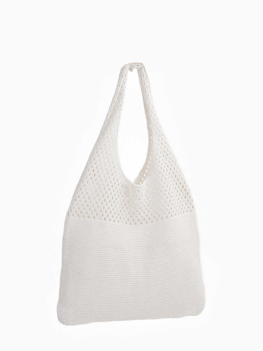 

Сумка-авоська плетеная, клетка 0.5 см, белая, Белый