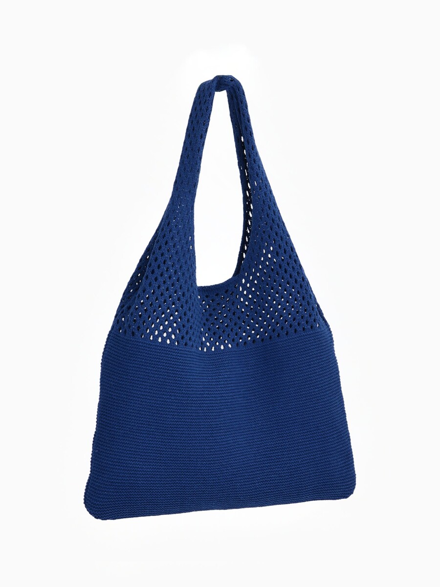 

Сумка-авоська плетеная, клетка 0.5 см, синяя, Синий